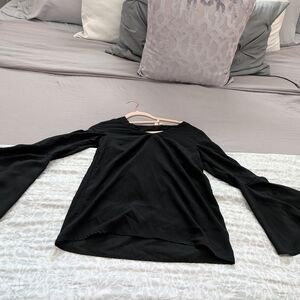 Japna Black Bell Sleeve Blouse
